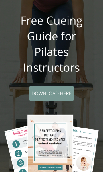 Click to download the free cueing guide for Pilates instructors